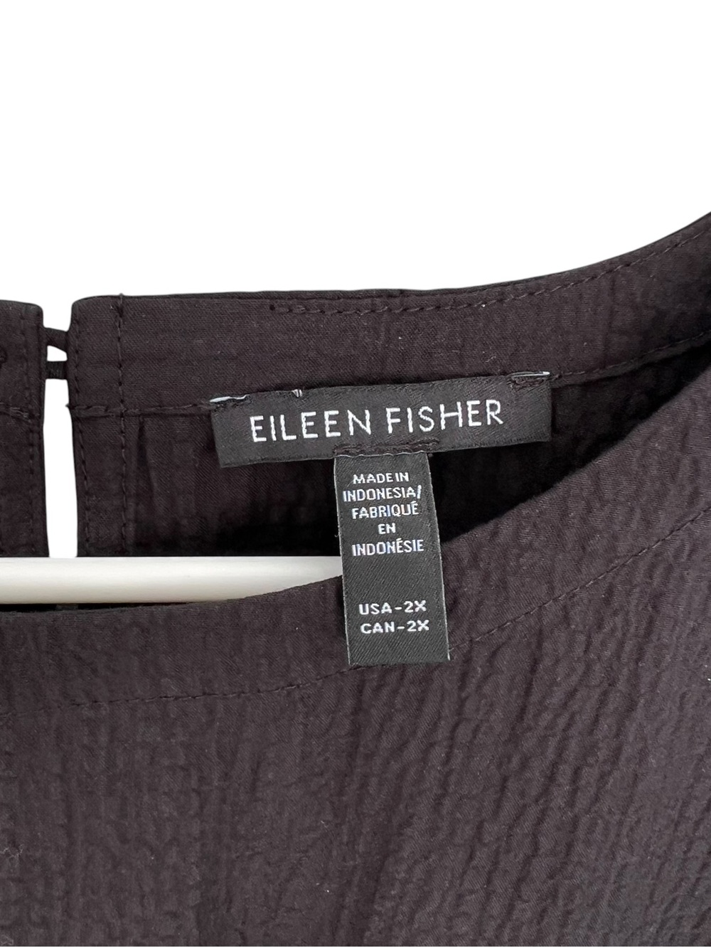 Eileen Fisher Organic Cotton Pucker Lantern Dress Black Size 2X Lagenlook - Picture 7 of 8